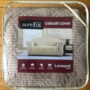 Sure Fit Camel Casual Loveseat Cover